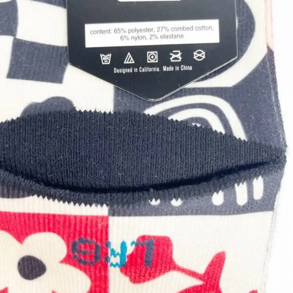 Stance Kid's Crew Polyester Wade Collection Icon Casual Socks Smiley Face Size L